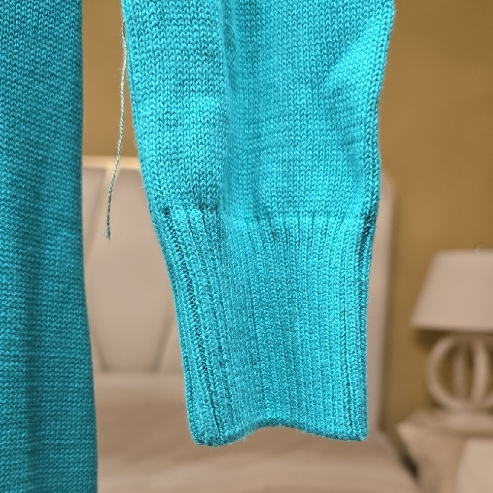 No Pise La Grama El Abrazo Sweter Dress Long Sleeve Teal Dress With Fringe 4 — image 6 of 8